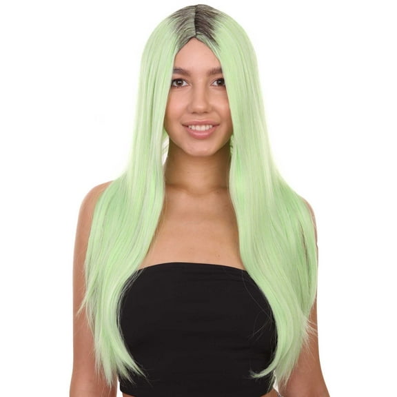 Celebrity Womens Wig | Ombre Green Long Wig | Premium Breathable Capless Cap