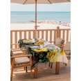 thumbnail image 2 of Outdoor Tablecloth with Umbrella Hole for Patio/Picnic/Party/Camping, Spring Floral Waterproof Table Cloth Rectangle Table Cover Washable, Yellow Roses Flowers Rustic Botanical Pink (60"x 102"), 2 of 8