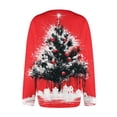 thumbnail image 6 of Christmas Cardigan Sweaters for Women Oversized Casual Xmas Tree Snowflake Print Lightweight Button Knit Cardigan Sweater Open Front Long Sleeve Cozy Trendy Fall Women's Sweaters Vermilion 5XL, 6 of 6