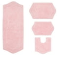 thumbnail image 6 of Home Weavers Waterford Collection 100% Cotton Non-Slip Bathroom Rug Set Machine Washable Bathroom Rug, Bath Rug, U Shaped Contour, Runner, Pink Color 4 Piece Bath Rug set, 6 of 8