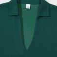 thumbnail image 3 of Miluxas Men's Open Collar Deep V-Neck Casual Shirt - Textured Short Sleeve Top, Breathable Lightweight Tee for Summer Daily Wear, Weekend Outings & Casual Occasions Green L(L), 3 of 8