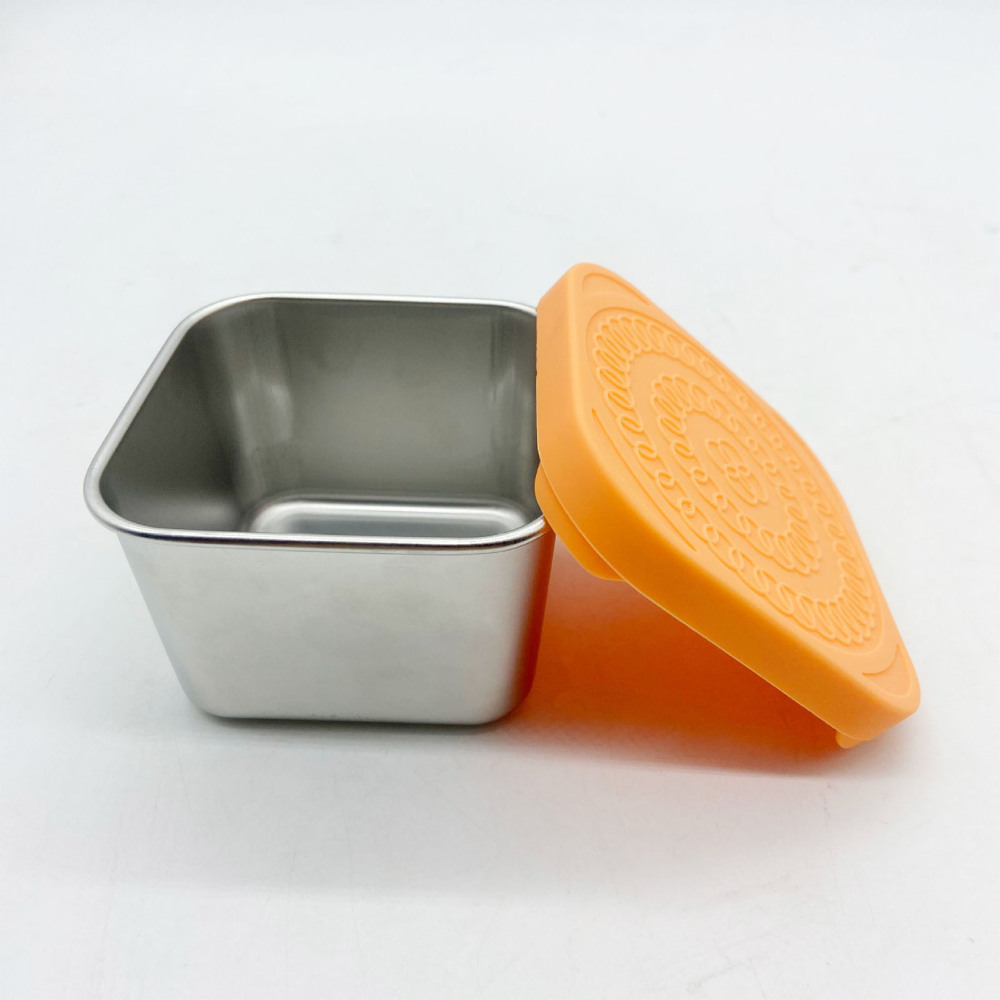 Stainless Steel Sauce Cup Container Leakage Proof Square Container for