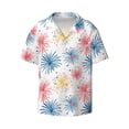 thumbnail image 4 of Salouo Bright Colorful Fireworks Pattern Cuban Collar Shirts for Men Button-Down Shirt Men's Short Sleeve Shirts Hawaiian Shirts Casual Shirts -Large, 4 of 6