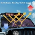 thumbnail image 5 of Uorisanigo Windshield Sunshade Sun Shade Heat Shield Sun Visor Mat Compatible with Wrangler JK JKU TJ 1997-2018 Folding Purple Butterfly Marble Windshield Cover Block UV Rays and Heat, 5 of 7
