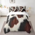 thumbnail image 2 of Ensemble de Couette Imprimé Vache Mignon 7 Pcs, Couette en Peau de Vache Style Ferme Taille Simple pour Lit Réversible, Lit Rustique Occidental avec Couette, Draps, Taies d'Oreiller et Housses de Coussin, 2 of 5