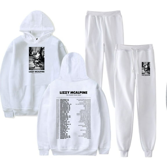Lizzy McAlpine Tour Merch Hoodie and SWEATPANTS set pop print Unisex Casual Street Clothing