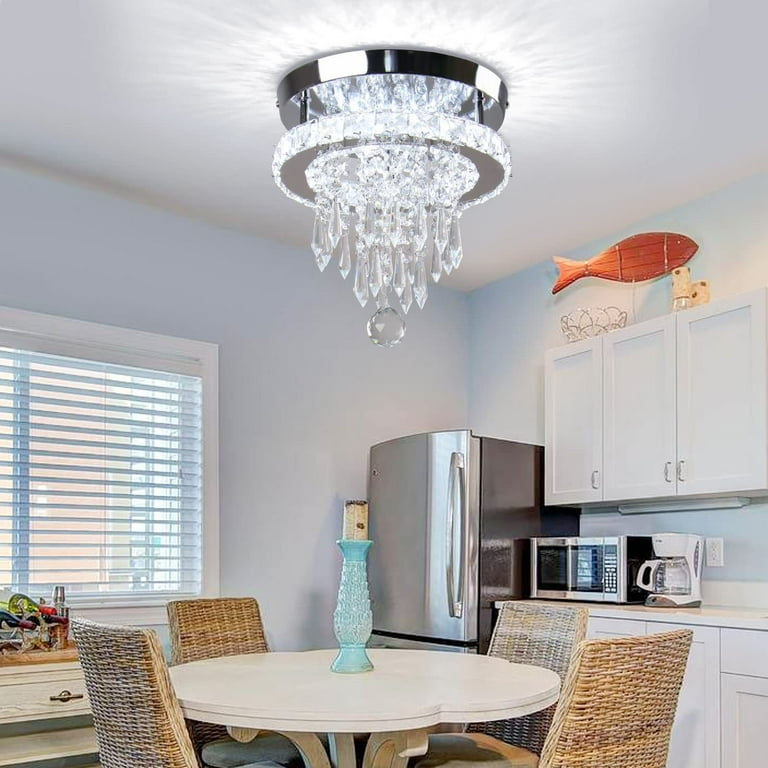FRIXCHUR Modern Crystal Ceiling Light Raindrop Crystal Chandeliers