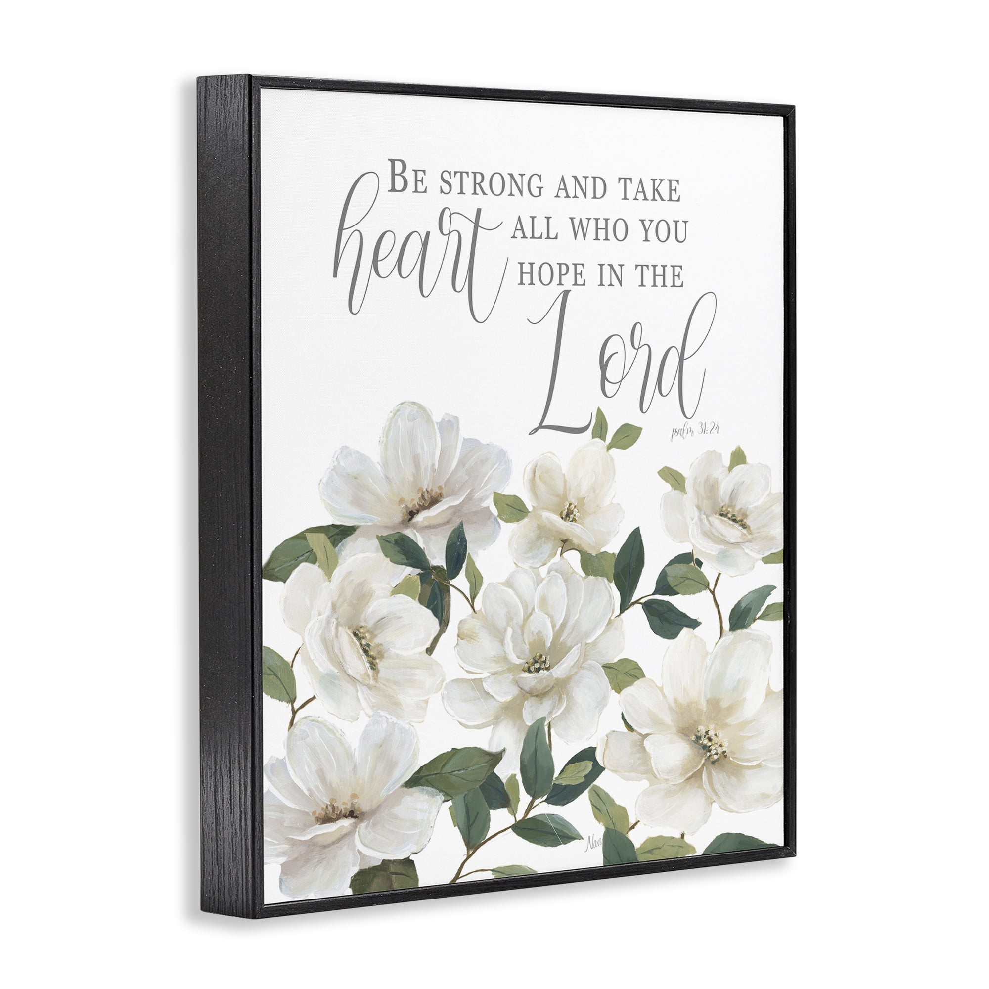 Stupell Industries Be Strong And Take Heart Black Framed Giclee Art, design by Nan