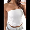 thumbnail image 3 of Tops de Tubo Sin Tirantes para Mujer, Básicos, Sin Espalda, Sin Mangas, Bandeau, Tops Cortos para Salir, Ropa de Verano 2025. L, 3 of 10