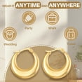 thumbnail image 3 of DESIGNICE 4 Pairs Statement Earrings for Women,Stainless Steel Plated C-Shaped Hoop Gold Earrings for Women,Gold Hoop Earrings for Women Fashion Jewelry Gift,Style3, 3 of 7