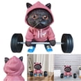 thumbnail image 4 of Cartoon Cat Statue Creative Figurine Fitness Escultura Gato Resina Levantamiento Pesas para Mujeres La Oficina Del Escritorio, 4 of 9