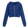 thumbnail image 4 of RFQWOVSR Girls Crop Zip Up Hoodie Soft Comfortable with Pocket Casual Jacket 7-8 Years, 4 of 4