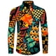 thumbnail image 2 of Nueva camisa para hombre, Dashiki, estampado africano, camisetas de manga larga, camisetas tradicionales para parejas, ropa de calle de estilo étnico de hip hop con solapa, 2 of 5