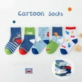 thumbnail image 5 of shoper Boys Cotton Mid-Calf Socks Breathable Cartoon Printed Athletic Crew Socks for Older Kids Ages 1-10 Pack of 5 A M, 5 of 6