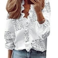 thumbnail image 4 of Transemion Blouse Imprimée Chemise d'Été Imprimée Manches Longues Col en V Travail Femme Type 6 m, 4 of 6