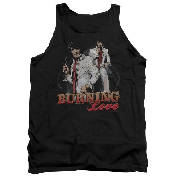 Elvis Presley Burning Love Adult Tank Top Black