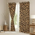 thumbnail image 3 of Manfei Rustic Leopard Hide Black Out Curtains,Chic Cheetah Print Curtains Pack of 2 (42x63 Each),Wildlife Animal Pattern Bedroom Curtains For Teens,Microfiber Bedroom Decor, 3 of 6