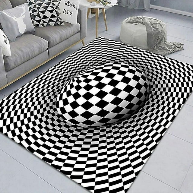 3d Vortex Illusion Carpet Entrance Door Floor Mat Abstract Geometric Optical Doormat Non-slip Floor Mat Living Room Decor Rug-week