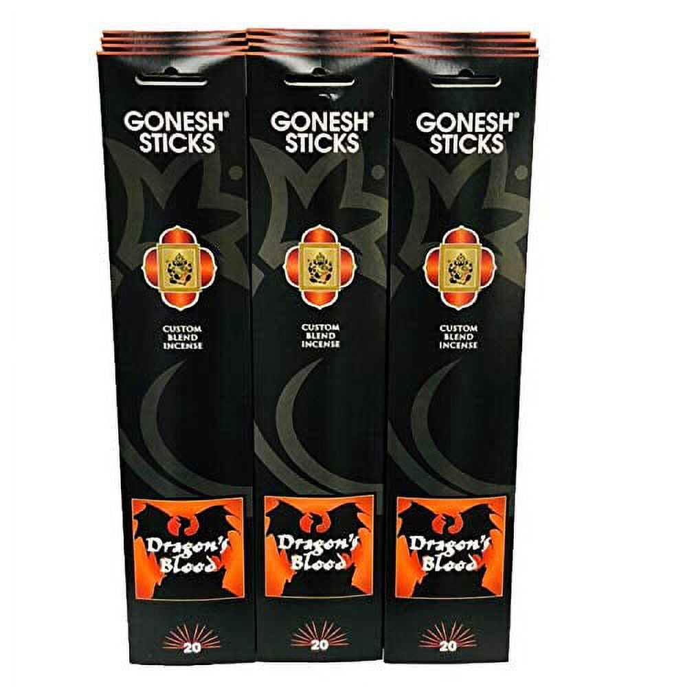 Gonesh Incense Sticks Dragon Blood Charcoal Lot of 12