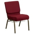 thumbnail image 2 of Emma + Oliver 21"W Church Chair, Burgundy Fabric Cup Book Rack/Gold Vein Frame, 2 of 12