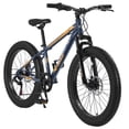 thumbnail image 1 of Elecony 24 pulgadas grasa neumático bicicleta adulto / juvenil completo Shimano 7 velocidades bicicleta de montaña, freno de disco doble, marco de acero de alto carbono, suspensión delantera, 1 of 5