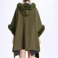 thumbnail image 4 of Pejock Women's Hooded Cloak Cardigan, Casual Long Sleeve Open Front Poncho Sweater with Fur Hood, Lightweight Blouse Top for Spring and Fall, 4 of 9