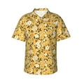 thumbnail image 4 of Wukai Daisies Flowers Men's Hawaiian Shirt Short Sleeve Casual Button Down Summer Beach Aloha Shirt Tropical Print Holiday Party, 4 of 8