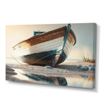 Designart Boat On Shore I Canvas Wall Art