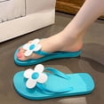 thumbnail image 4 of Sokhug Womens Flower Decor Flip Flops Lightweight Non Slip Thong Sandals Cute Floral Beach Slippers for Summer Vacation Pool, 4 of 9