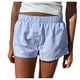 thumbnail image 2 of Pantalones cortos de pijama con estampado de cuadros suaves para mujer - Botones en la parte delantera, cintura elástica, ropa de dormir informal, 2 of 8