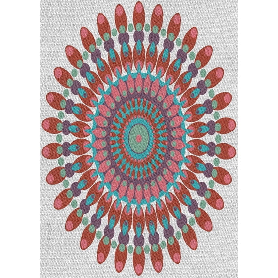 Ahgly Company Indoor Rectangle Patterned Cherry Red Novelty Area Rugs, 6' x 9'