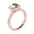thumbnail image 4 of Mauli Jewels Rings for Women 0.95 Carat Diamond And Cushion Cut Green Amethyst Ring 4-prong 10K Rose Gold, 4 of 7