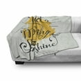 thumbnail image 3 of Saying Soft Flannel Fleece Throw Blanket, Morning My Sunshine Lettering with a Bird on Sunny Background, Cozy Plush for Indoor and Outdoor Use, 50" x 70", Mustard Coconut, by Ambesonne, 3 of 6