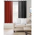 thumbnail image 2 of Red Black Ombre Blackout Curtains, Light Blocking Print Window Curtains, Vintage Farmhouse Wooden Thermal Insulated Window Drapes for Living Room Kitchen Cafe 2 Panels, 84"W x 63"L, 2 of 9