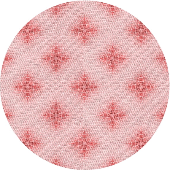 Ahgly Company Indoor Round Patterned Pink Area Rugs, 6' Round