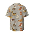 thumbnail image 6 of Daiia Cute Dog Men's Linen Shirts Short Sleeve Casual Shirts Button Down Shirt for Men Beach Summer Wedding Shirt-4X-Large, 6 of 6