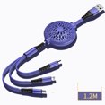 thumbnail image 1 of Cable de datos de carga rápida telescópico tres en uno púrpura Ormromra HMJM154-2, 1 of 4