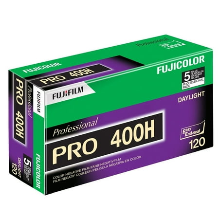 - Fuj Fujicolor Pro 400H ISO 400 120 Color Negative Film, 5 Roll Pro Pack