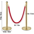 thumbnail image 6 of VEVOR Crowd Control Stanchion, Set of 4 Pieces Stanchion Set, Stanchion Set with 5 ft/1.5 m Red Velvet Rope, Crowd Control Barrier, 6 of 10