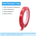 thumbnail image 4 of Uxcell Heat Resistant Tape, 32.8ft x 0.39 Inch Double Sided Adhesive Tape 0.5mm Thick Red for Electrical Repair 2Pcs, 4 of 5