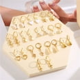 thumbnail image 4 of YOBEST Gold Color Simulated Pearl Earrings Set Butterfly Lock Heart Flower Shell Drop Earrings for Women Wedding Jewelry Gifts, 4 of 4