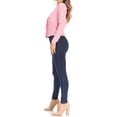 thumbnail image 4 of MOA COLLECTION Women's Long Sleeve Deep V Neck Open Front Tie Up Crop Rib Knit Cardigan, 4 of 6
