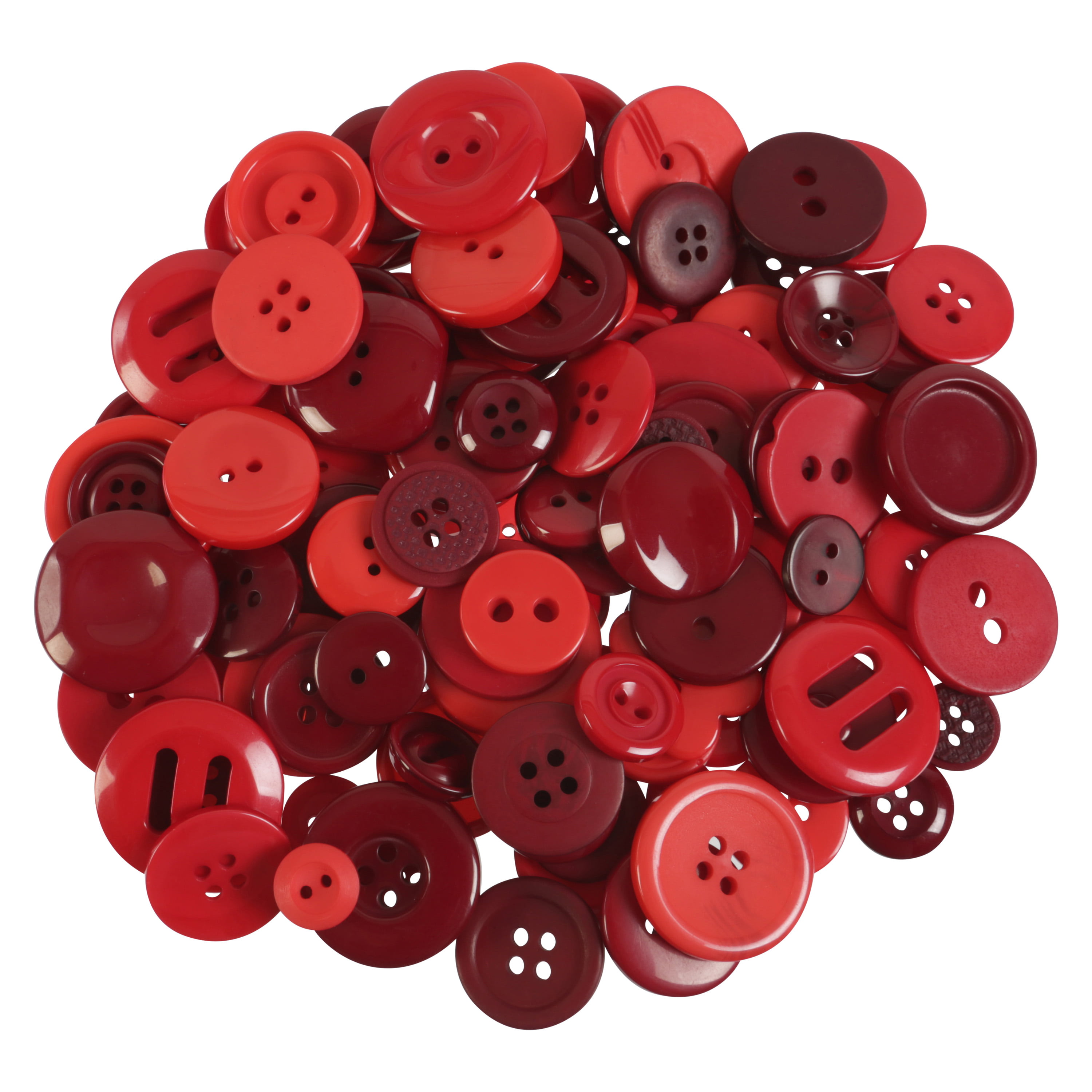Favorite Findings Value Red Assorted Sew Thru & Shank Buttons, 4 Ounces 