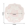 thumbnail image 2 of CUITING 25 Pack White Pink Paper Dessert Plates in Damask Floral Pattern  8” Round Disposable Salad Appetizer Plates with Scalloped Rims - 300 GSM, 2 of 10