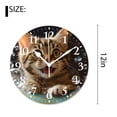 thumbnail image 2 of 12 Inch Wall Clock Battery Operated Silent Clock Decorative for Office, Kitchen, Outdoor, Living Room，Cat in Bath with Goldfish Bubble Picture, 2 of 4