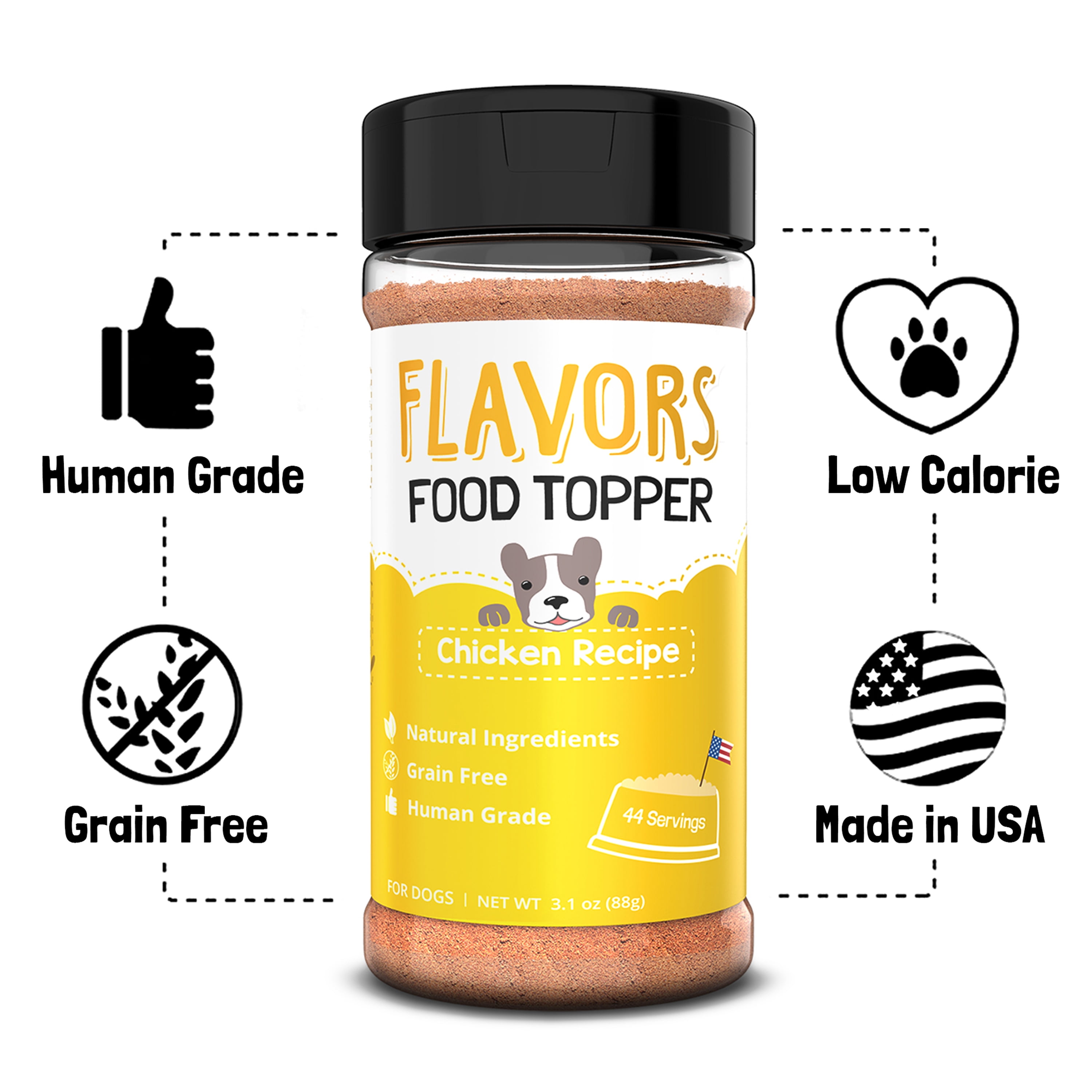 FLAVORS by Beaumont Basics Food Topper for Dogs, Chicken Recipe, 6 oz