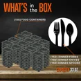 thumbnail image 2 of SQUATZ 150 Meal Prep Containers with Lids for Adults - 33oz, Microwave Safe, Reusable Food Storage, Freezer Safe, Leak-Free Lunch Container - Includes Utensils - SQFC150-1, 2 of 7