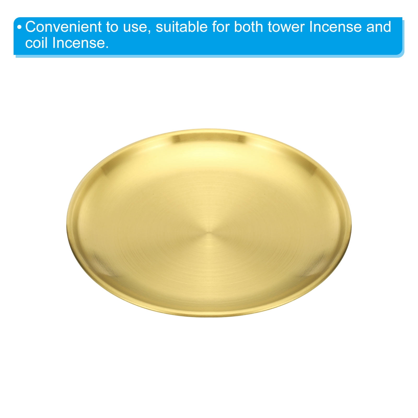 Unique Bargains Alloy Ash Catcher Fireproof Cone Pad Tray for Yoga Spa Room Use "5.5" Gold