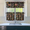 thumbnail image 3 of Fall Kitchen Curtains 24 Inch Short - 3 Panel Set, Autumn Harvest Print, Rod Pocket Window Treatment for Thanksgiving, Farmhouse, Cafe, Living Room - Machine Washable, 3 of 6