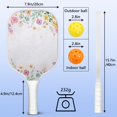 thumbnail image 4 of Pickleball Paddles Set Of 2, Fiberglass Surface, Spring Flowers Floral Print, 4 Balls & Bag, 4 of 5